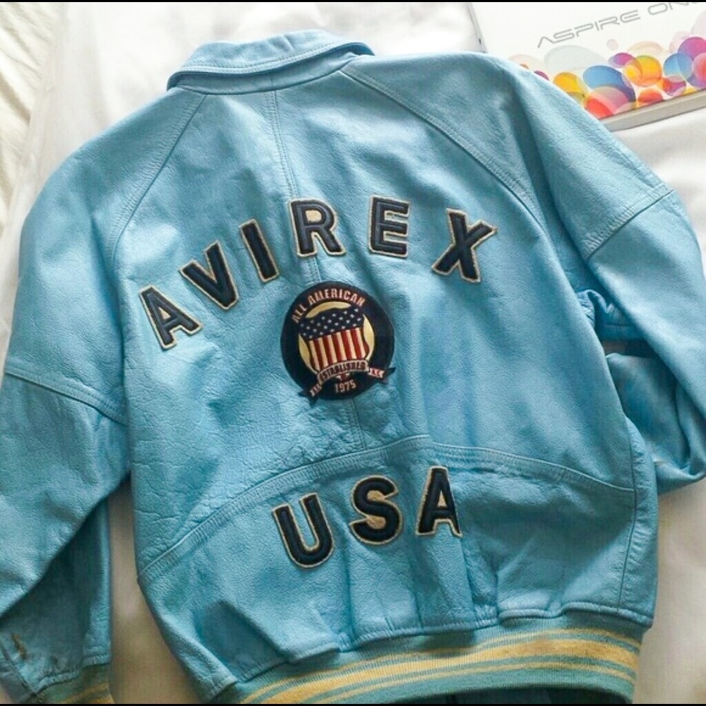 🎉🎉🎉VINTAGE AVIREX  KIDS LEATHER JACKET!!!🎉🎉🎉